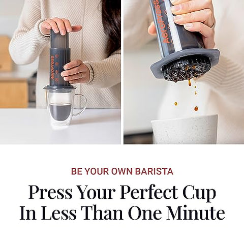 Aeropress Original Coffee Press – 3 in 1 brew method combines French Press, Pourover, Espresso - Full bodied, smooth without grit, bitterness