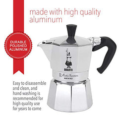 Bialetti Moka Express StoveTop Coffee maker, 3-Cup, Aluminum Silver