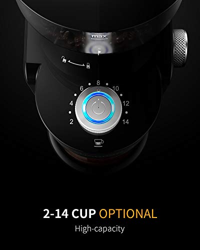 SHARDOR Conical Burr Coffee Grinder, Electric Adjustable Burr Mill with 35  Precise Grind Setting for 2-12 Cup, Black