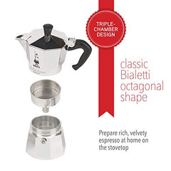 Bialetti Moka Express StoveTop Coffee maker, 3-Cup, Aluminum Silver