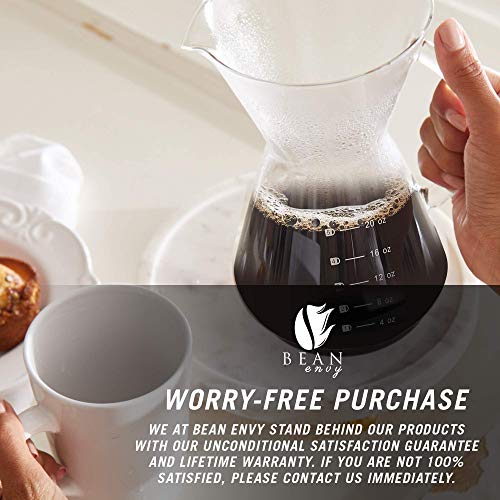 Pour Over Coffee Maker - Glass Carafe & Stainless-Steel Mesh