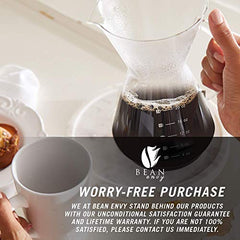 Bean Envy Pour Over Coffee Maker 5 Cup Borosilicate Glass Carafe Rust  Resistant