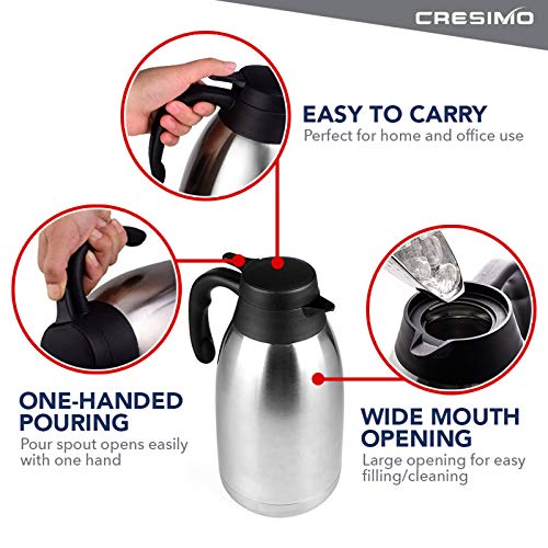 Cresimo 68 Oz Stainless Steel Thermal Coffee Carafe / Double Walled Va –  bullworldcoffee