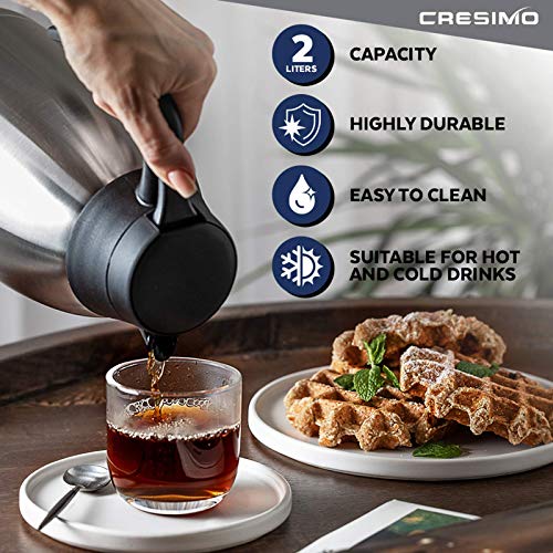68 Oz Thermal Coffee Carafe, Double Walled Vacuum Insulated Thermos for  Keeping Hot, Heat & Cold Retention, 2 Liter Stainless Steel Thermal Pot  Flask