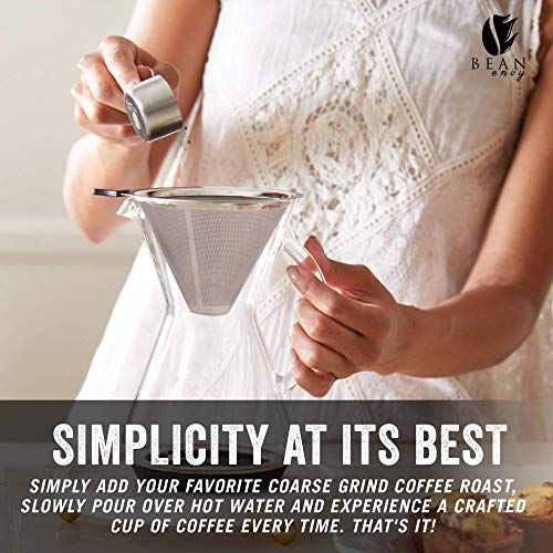 Bean Envy Pour Over Coffee Maker 20 oz Borosilicate Glass Carafe R