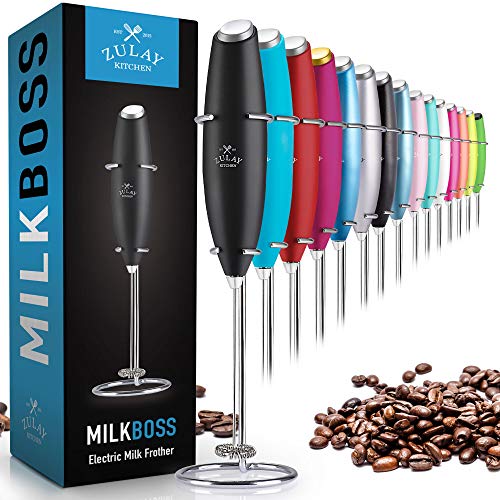 Zulay Original Milk Frother Handheld Foam Maker for Lattes - Whisk Drink  Mixer for Coffee, Mini Foamer for Cappuccino, Frappe, Matcha, Hot Chocolate
